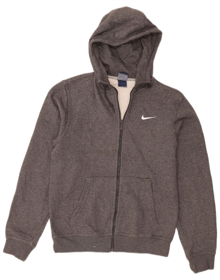 Męski sweter z kapturem i zamkiem błyskawicznym Nike, mały, szary, z bawełny w cętki