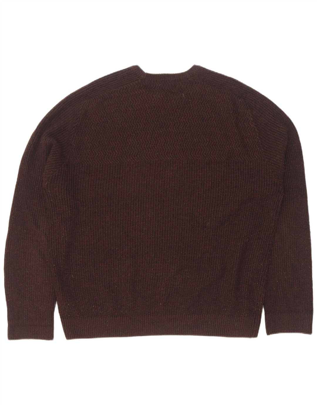Męski sweter z okrągłym dekoltem Zara XL, brązowy, akrylowy
