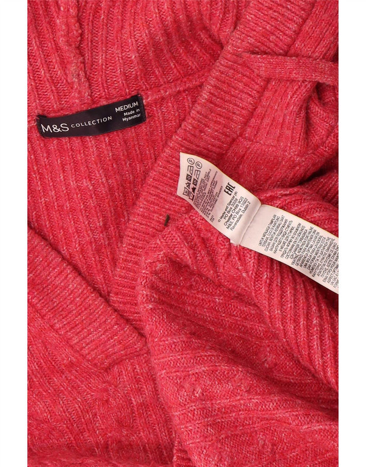 Damski sweter oversize Marks & Spencer z kapturem, UK 14, średni czerwony