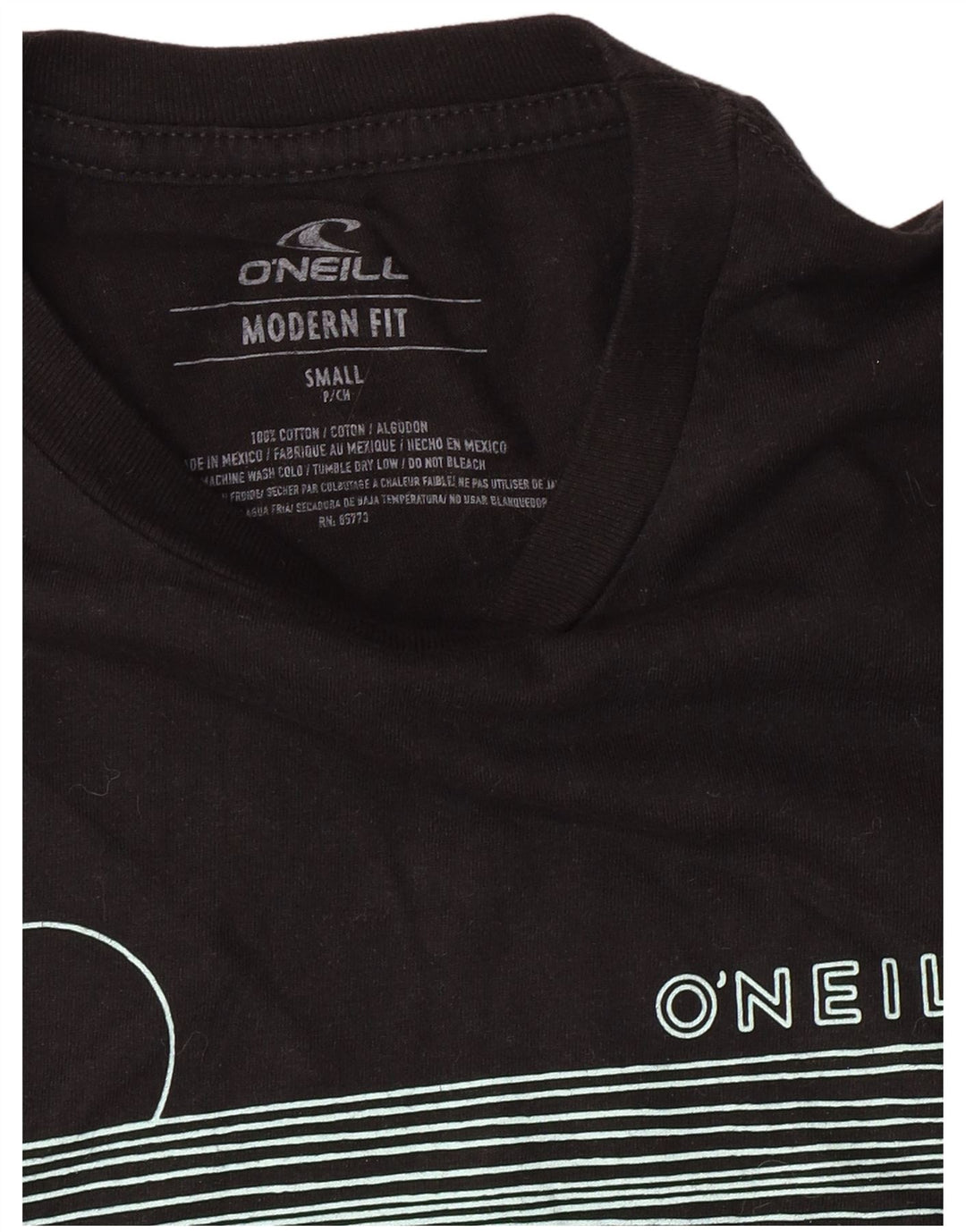 Męski T-shirt z grafiką O'Neill o nowoczesnym kroju, mały, czarny, bawełniany