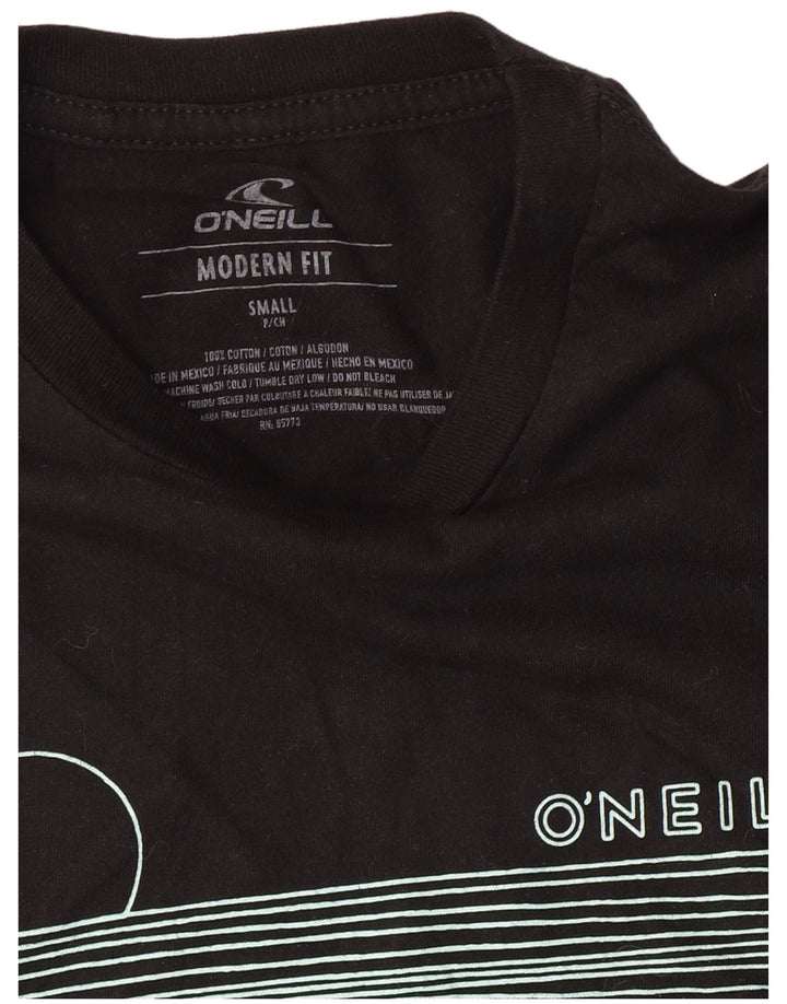 Męski T-shirt z grafiką O'Neill o nowoczesnym kroju, mały, czarny, bawełniany