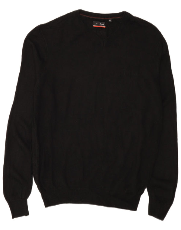 Męski sweter Pierre Cardin z dekoltem w kształcie litery V, XL, czarny akryl