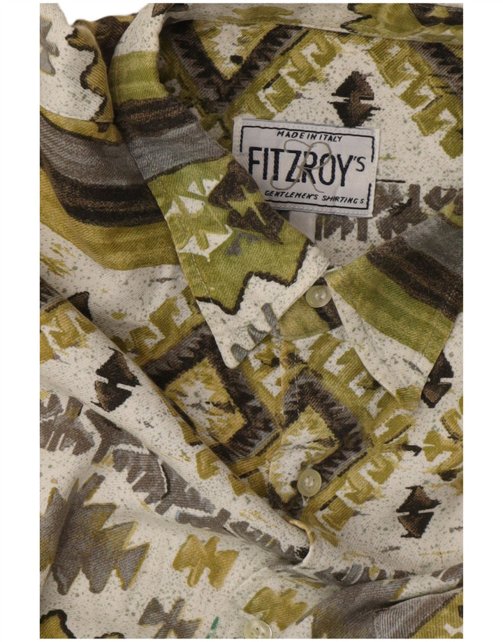 Koszula męska Fitzroy XL, zielona, geometryczna