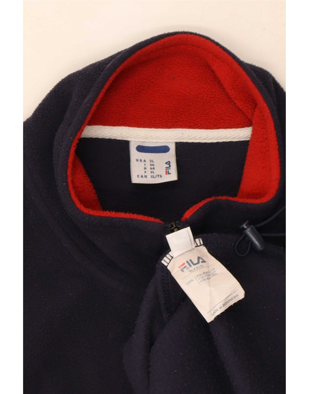 Męski sweter polarowy Fila z zamkiem błyskawicznym XL, granatowy, poliester