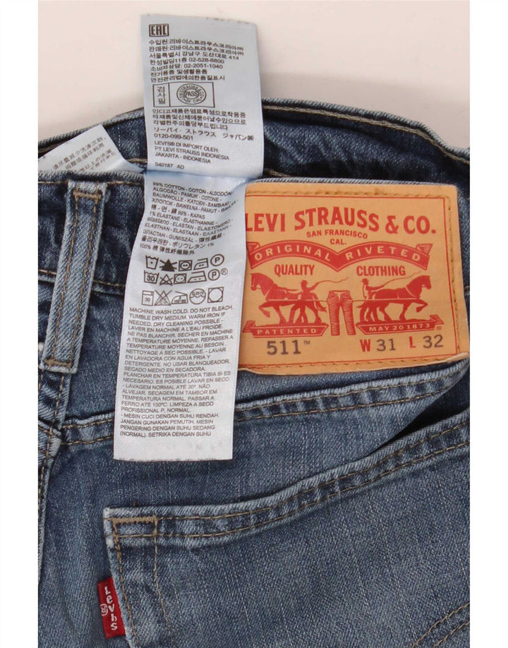 Męskie jeansy Levi's 511 Slim W31 L32 Niebieskie bawełniane