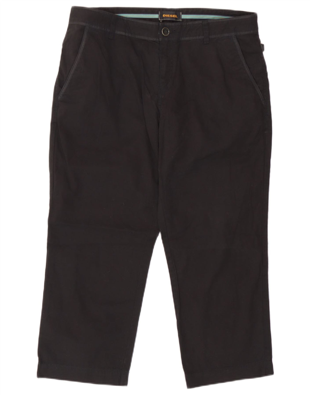 Damskie spodnie Capri Diesel W34 L22 Czarne bawełniane