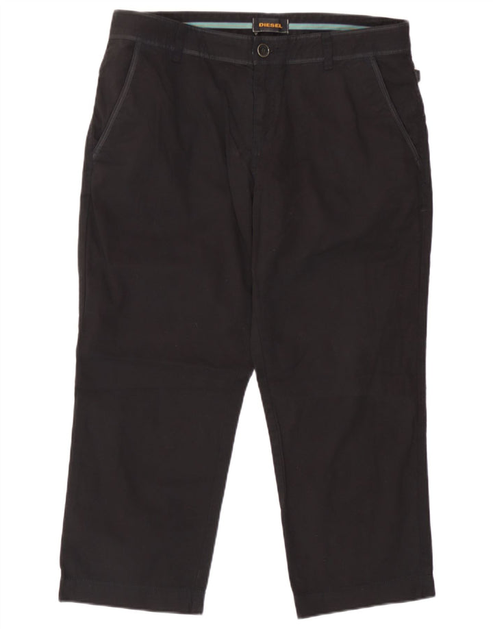 Damskie spodnie Capri Diesel W34 L22 Czarne bawełniane