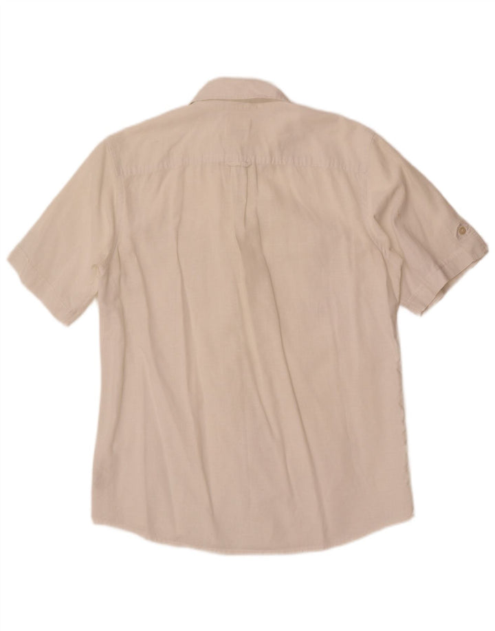 Męska koszula z krótkim rękawem Dockers, średnia, biała lniana