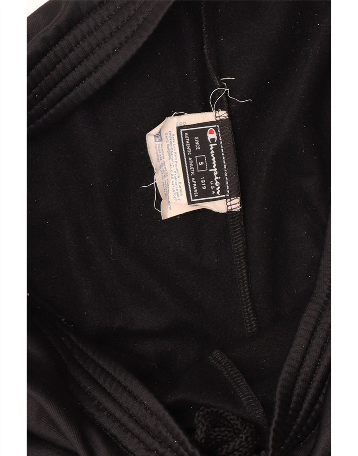 Męskie spodnie dresowe CHAMPION z grafiką, małe, czarne, poliestrowe