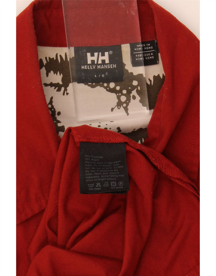 HELLY HANSEN Mens Short Sleeve Shirt Large Red Polyester Vintage Helly Hansen and Second-Hand Helly Hansen from Messina Hembry 