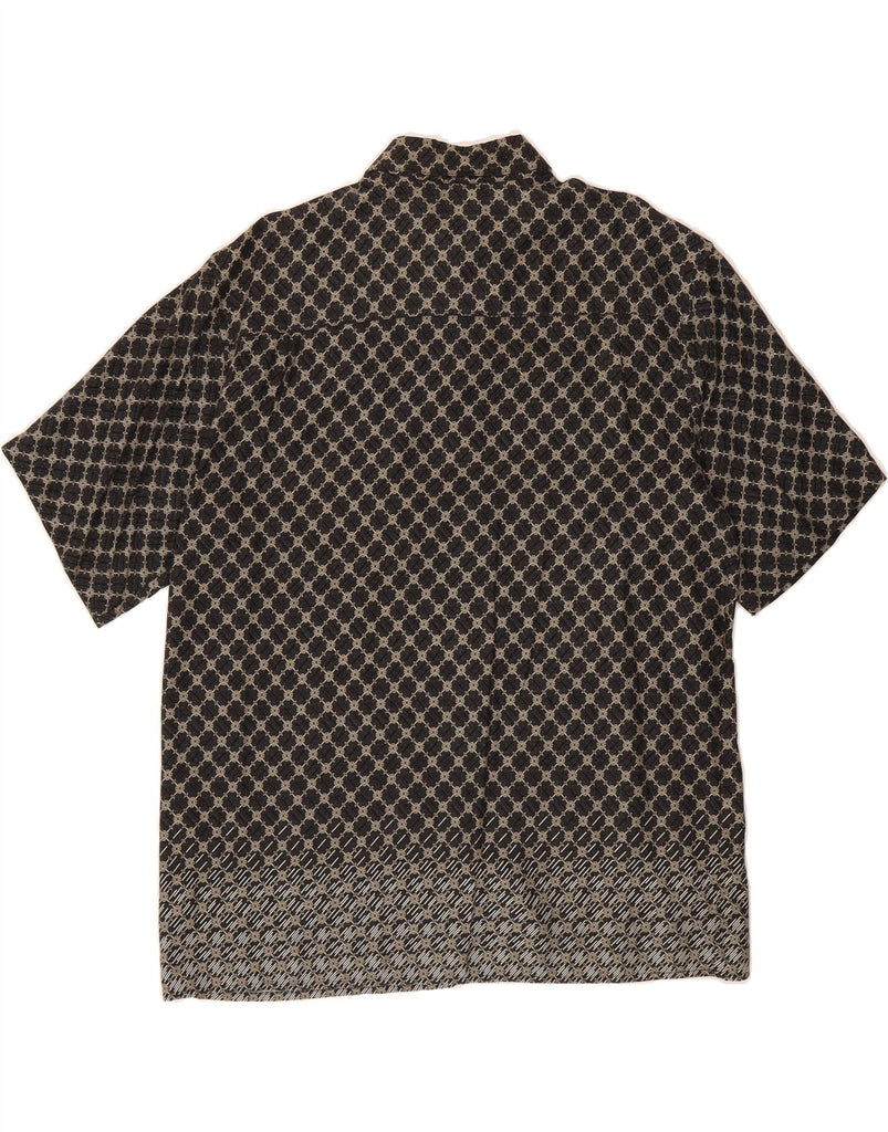 GEORGE Mens Short Sleeve Shirt Large Grey Check Viscose Vintage George and Second-Hand George from Messina Hembry 