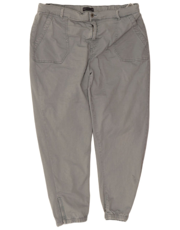 Marks & Spencer Womens Slim Cropped Trousers UK 20 2XL W40 L26 Blue Cotton