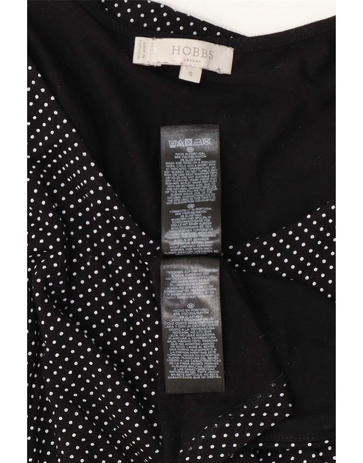 Top damski Hobbs z rękawem 3/4 UK 10 Small Black w kropki, wiskoza