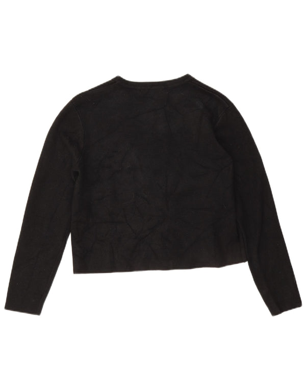 Zara Womens Crop Cardigan Sweater UK 10 Small Black