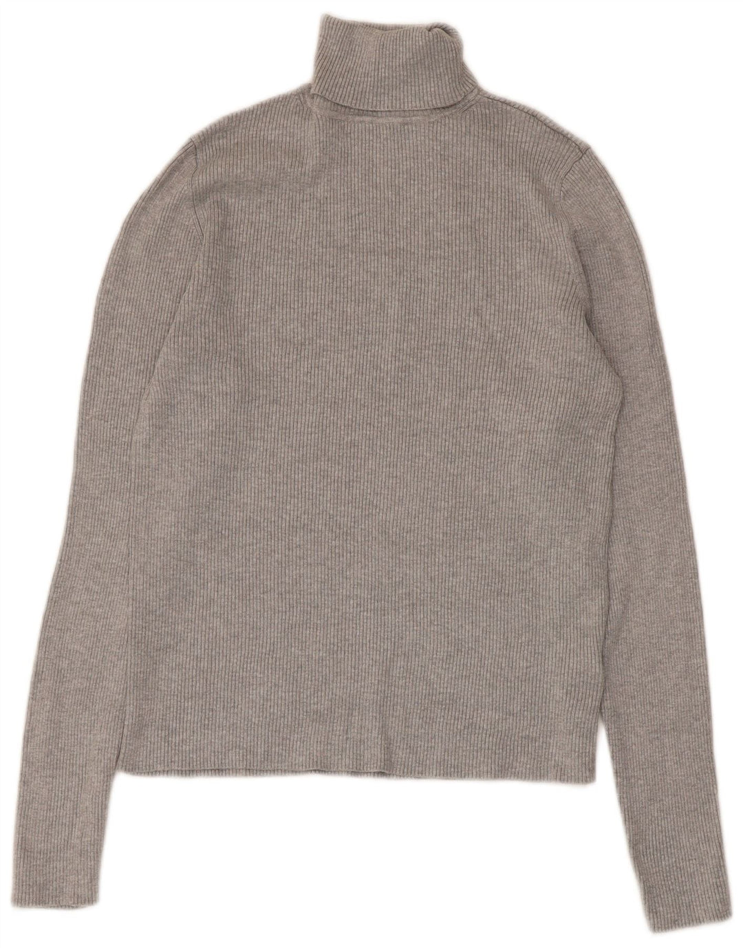 Marks & Spencer Damski sweter z golfem UK 14 Średnioszary wiskoza