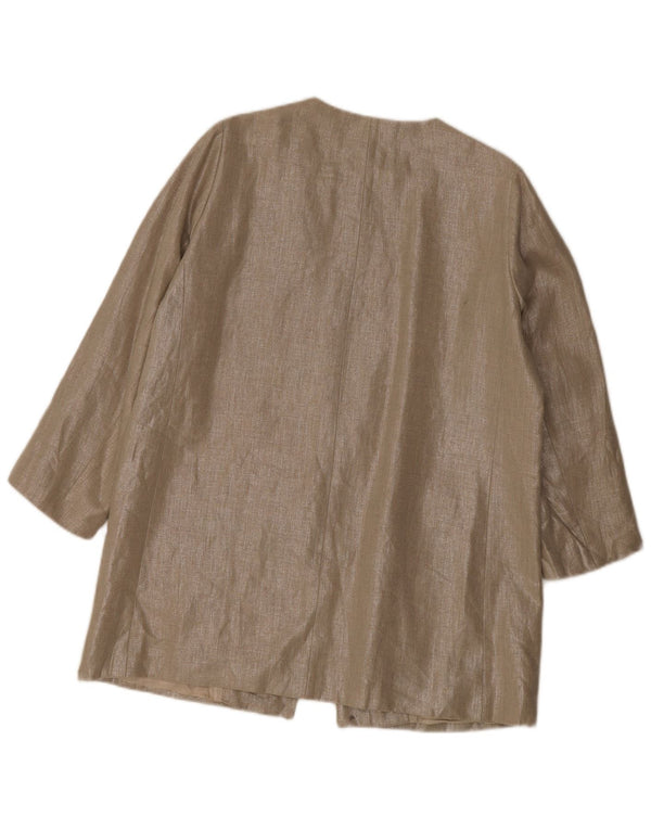 Damska marynarka z rękawem 3/4 Zara UK 14 XL, beżowa, lniana