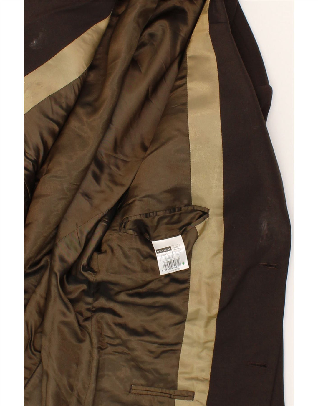 JEFF BANKS Mens 2 Button Blazer Jacket EU 50 Large Brown Polyester Vintage Jeff Banks and Second-Hand Jeff Banks from Messina Hembry 