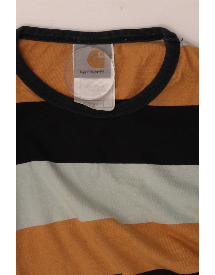 Męski top Carhartt z długim rękawem, w małe wielokolorowe paski, bawełniany