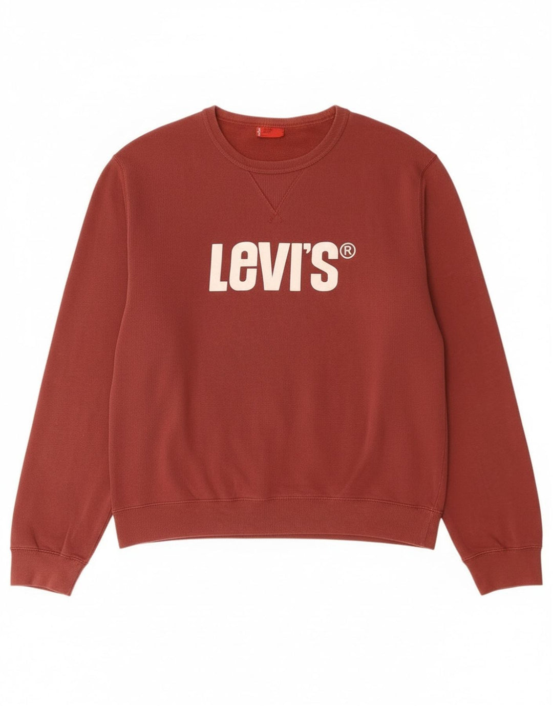 Męski sweter z grafiką Levi's, duży, bordowy, bawełniany