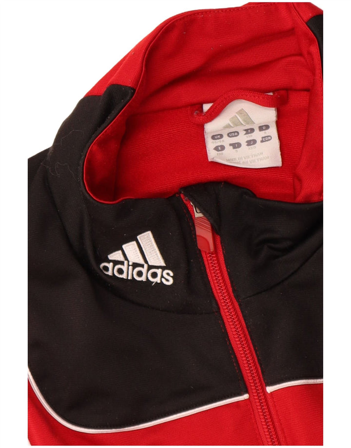 Męska kurtka dresowa ADIDAS UK 46/48 XL, czerwony, blokowy kolor, poliester