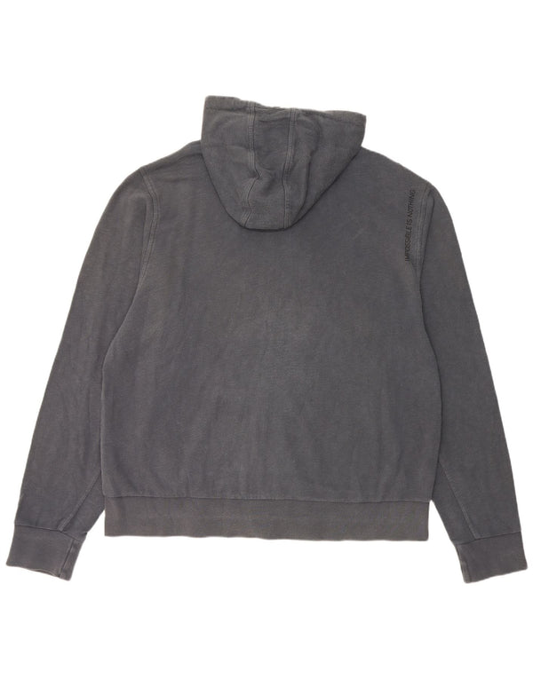 Męski sweter z kapturem Adidas z grafiką i zamkiem błyskawicznym 2XL Granatowy, bawełniany