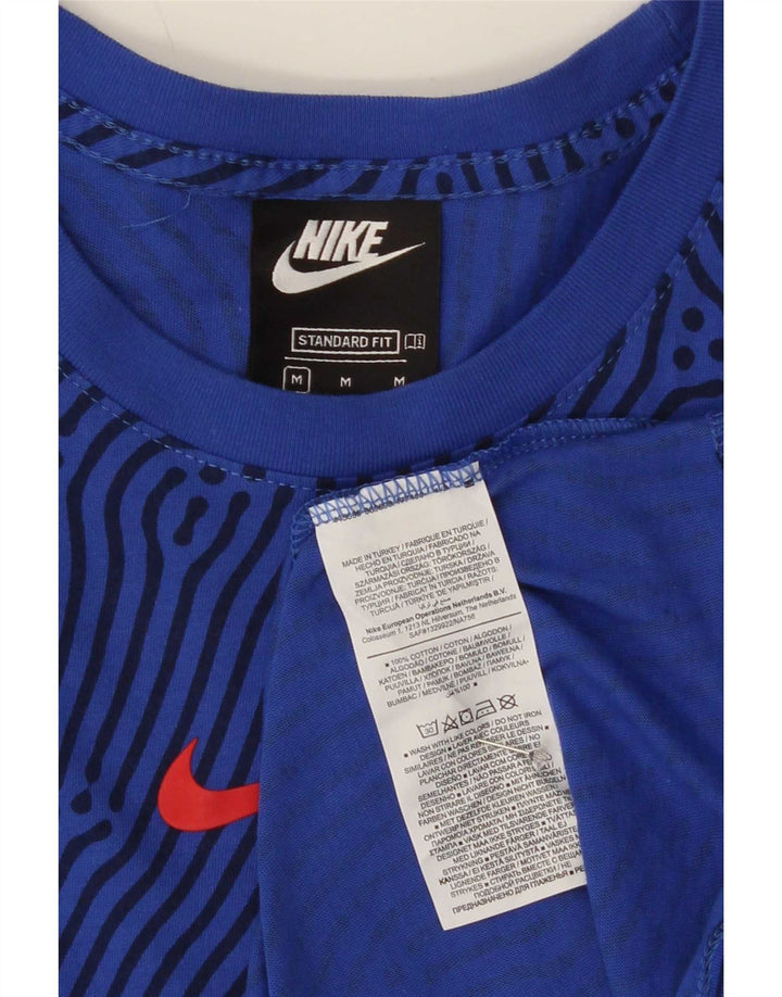 Męska koszulka t-shirt Nike o standardowym kroju, średnia niebieska, geometryczna bawełna