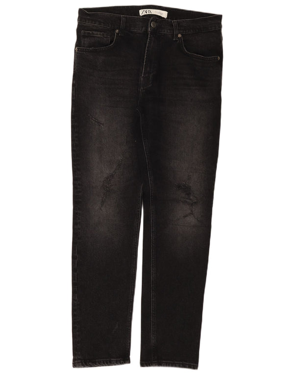 Męskie jeansy slim fit Zara EU 42 Large W32 L30 Czarna bawełna