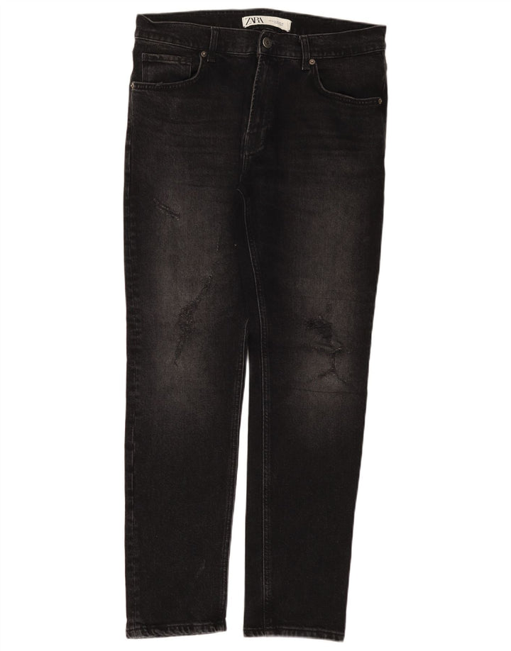 Męskie jeansy slim fit Zara EU 42 Large W32 L30 Czarna bawełna