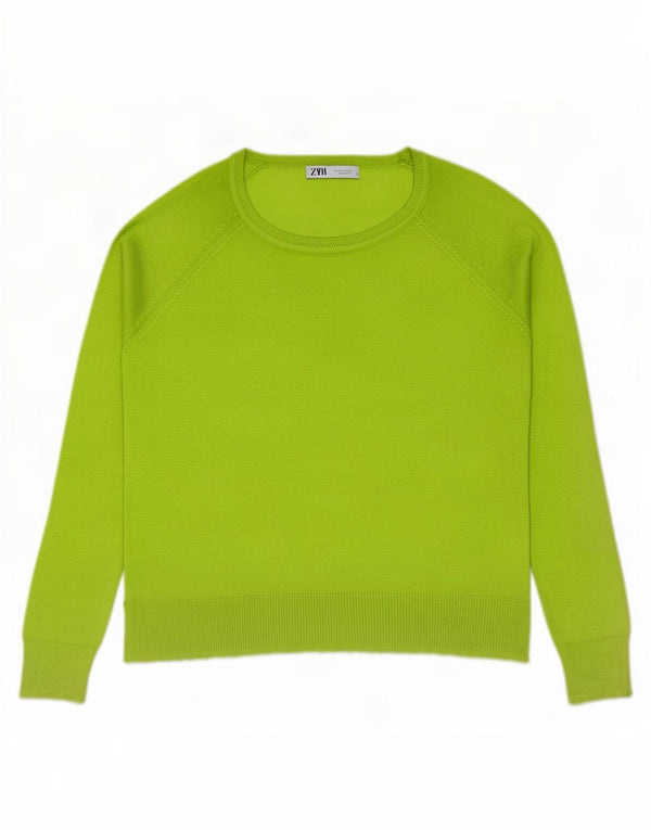 Damski sweter oversize z dekoltem w łódkę Zara UK 10 Small Green