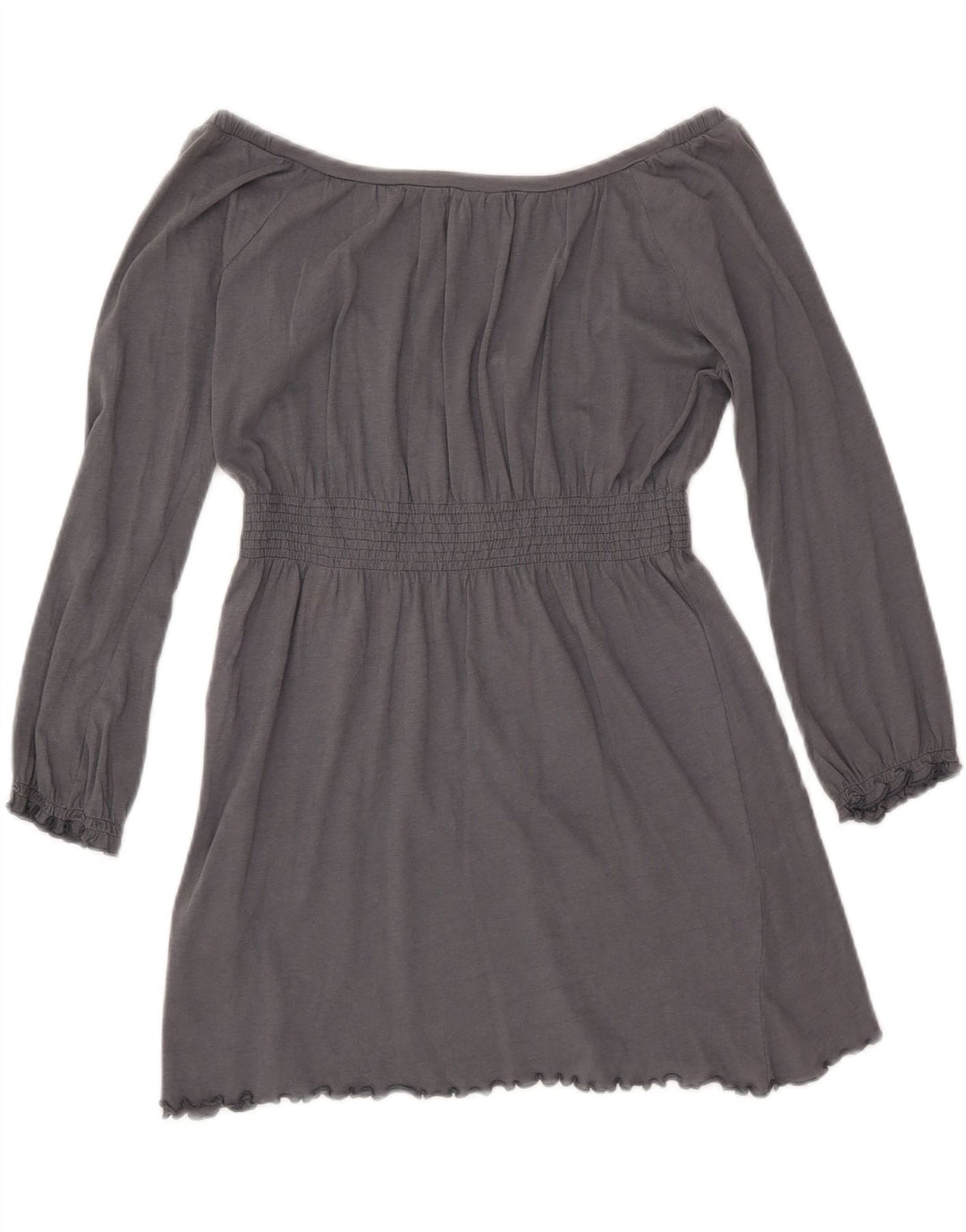 Damska bluzka ZARA Trafaluc z rękawem 3/4, UK 12, średnia szara bawełna