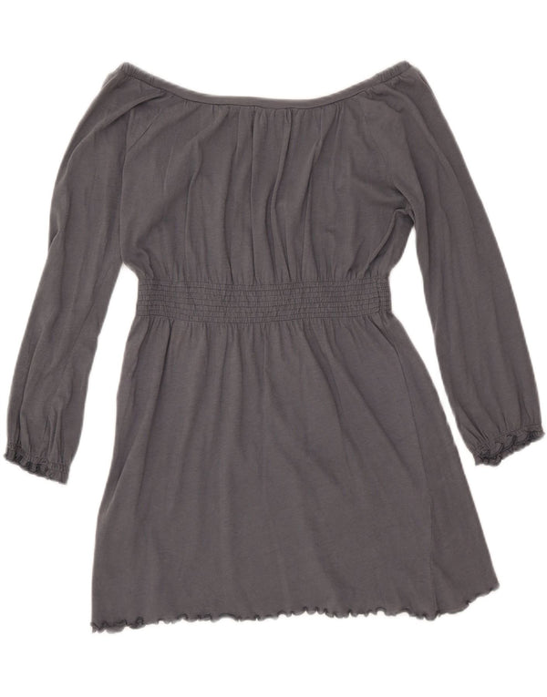 Damska bluzka ZARA Trafaluc z rękawem 3/4, UK 12, średnia szara bawełna