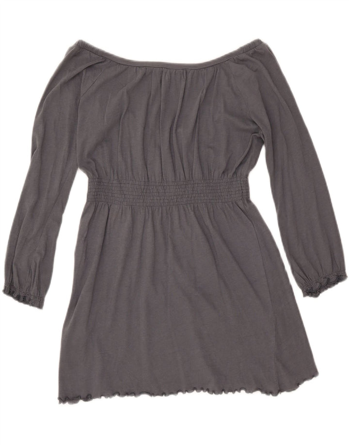 Damska bluzka ZARA Trafaluc z rękawem 3/4, UK 12, średnia szara bawełna