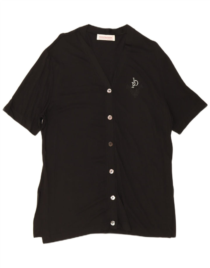 Damska bluzka Roccobarocco IT 48 XL Czarny Rayon