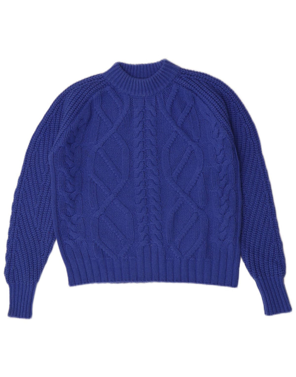 Marks & Spencer Damski sweter z golfem z autografem, UK 8, mały niebieski