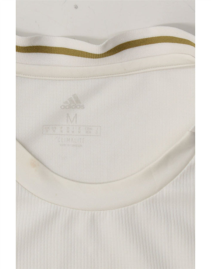 Męska koszulka z grafiką ADIDAS Real Madryt, średnia, biała, poliestrowa