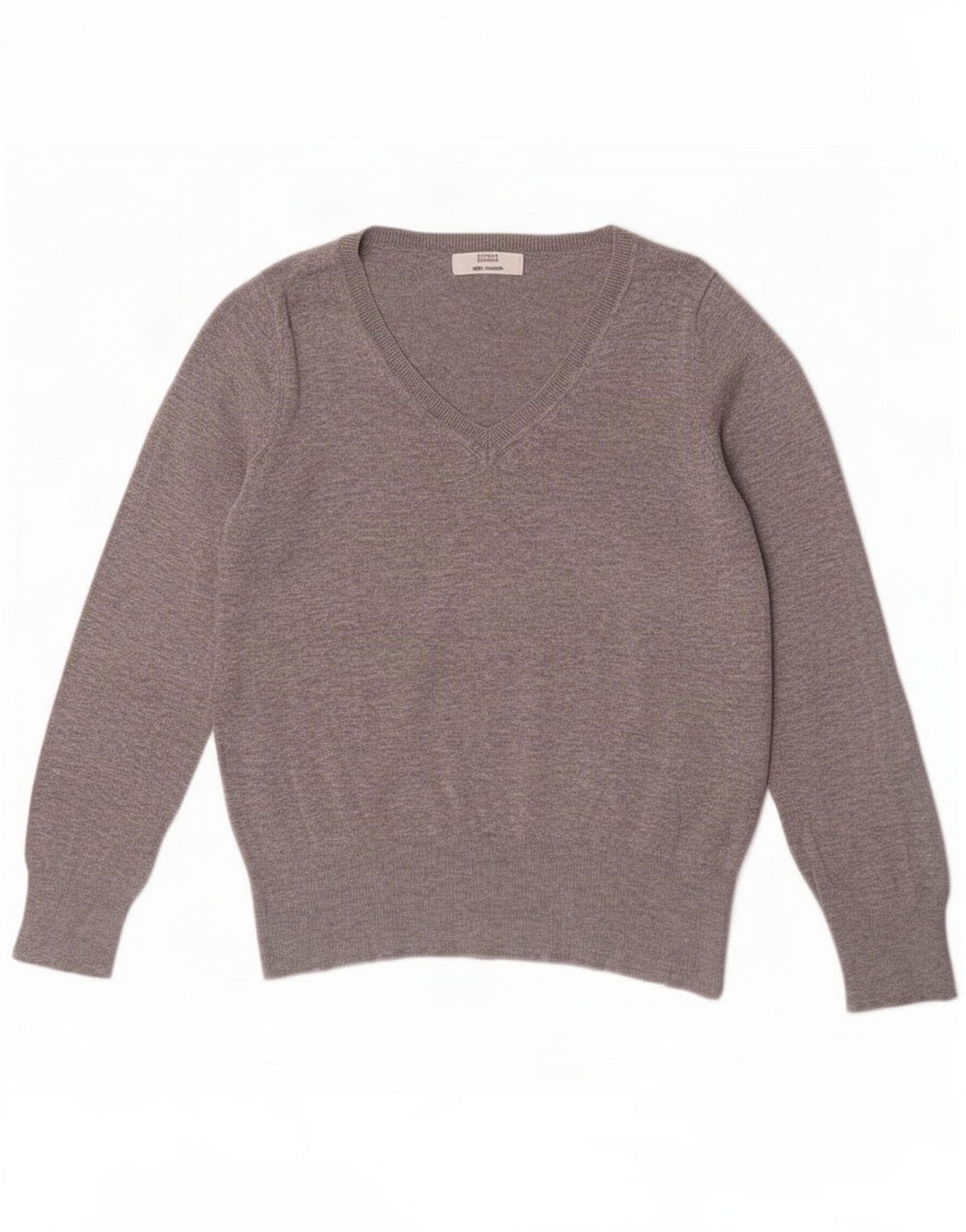 Sweter damski Marks & Spencer z dekoltem w kształcie litery V, UK 14, średnioszary, wiskoza