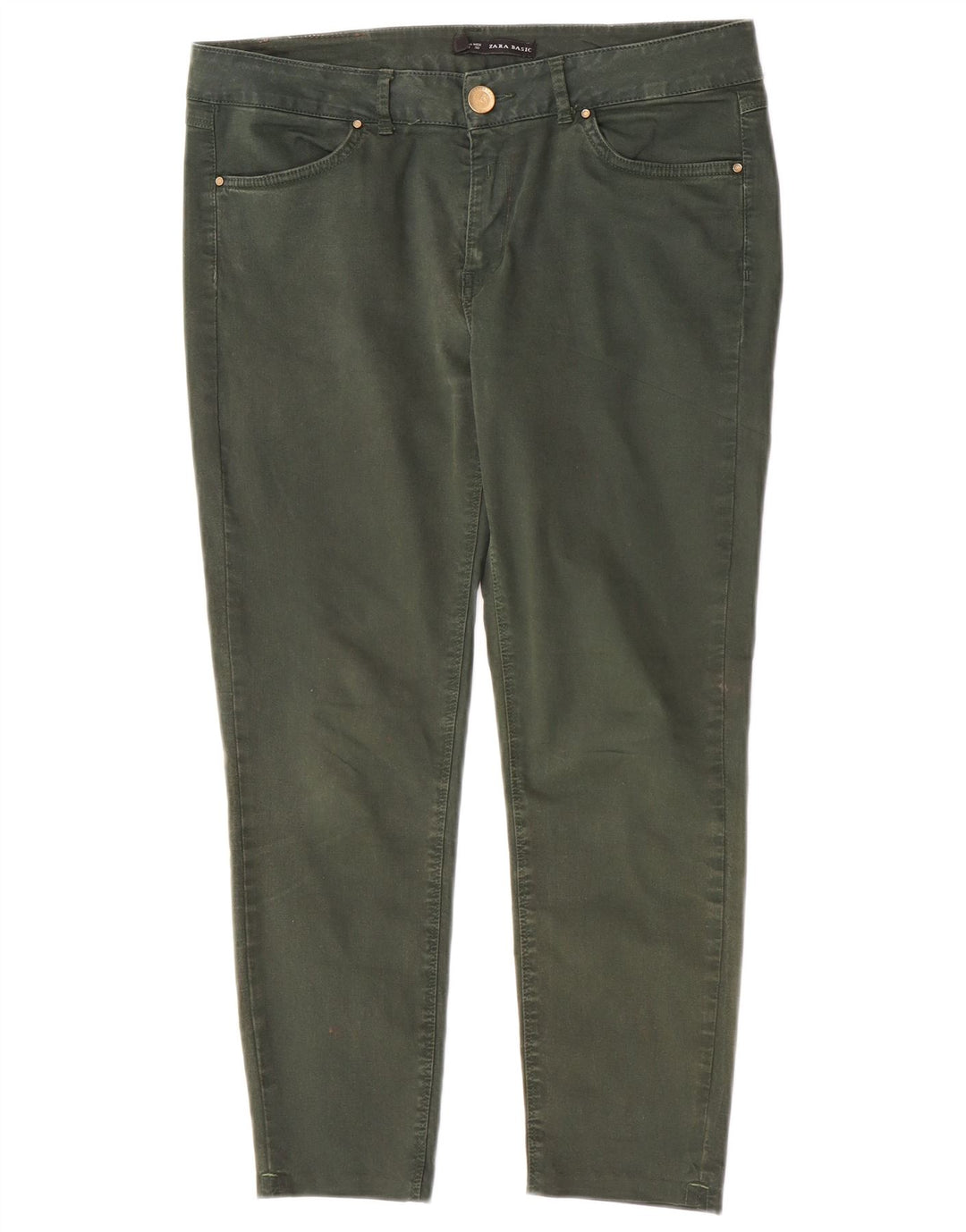 Jeansy damskie Zara Crop Slim EU 40 Medium W30 L24 Zielone