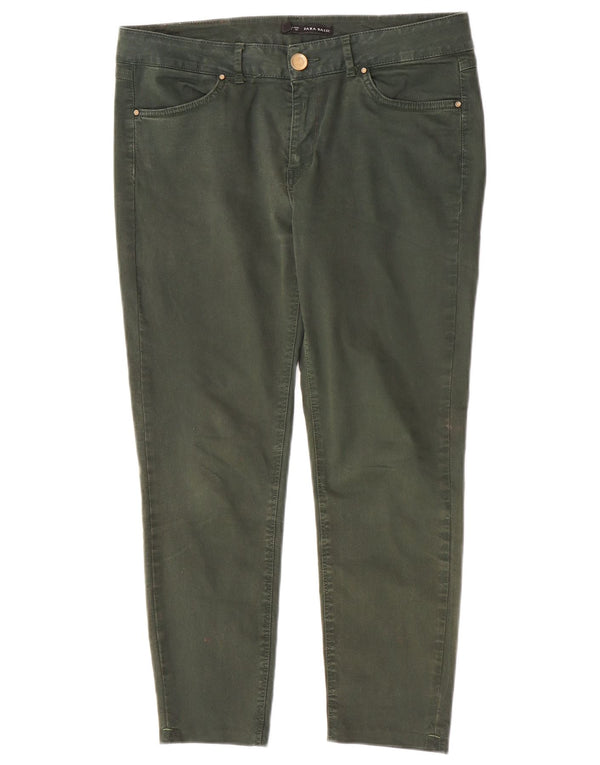 Jeansy damskie Zara Crop Slim EU 40 Medium W30 L24 Zielone