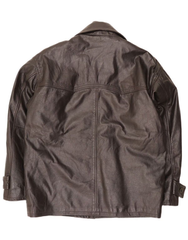 Vintage męska skórzana kurtka EU 52 XL brązowa skóra
