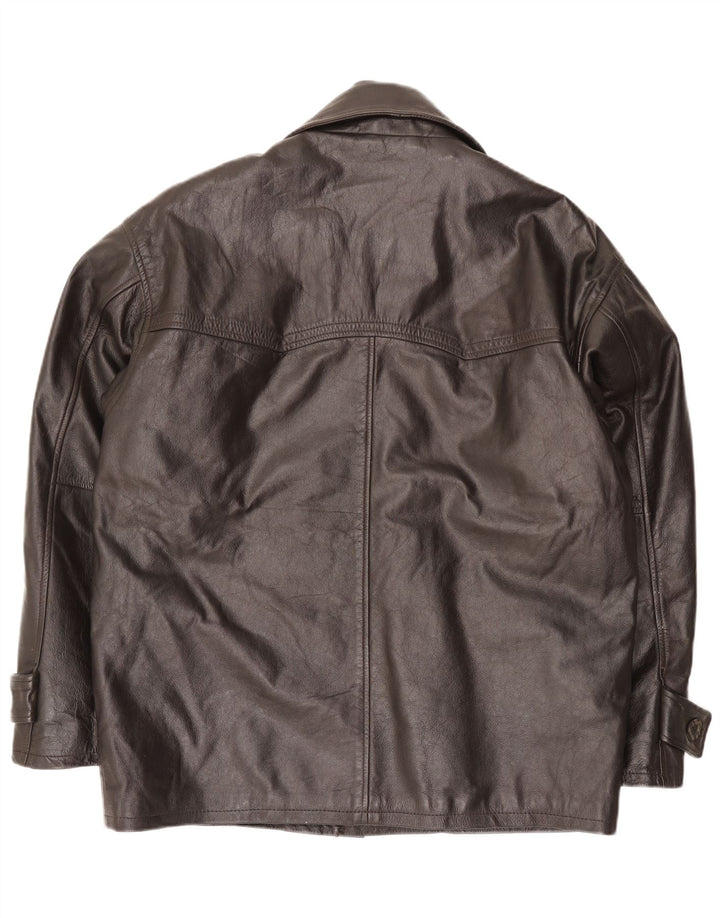 Vintage męska skórzana kurtka EU 52 XL brązowa skóra