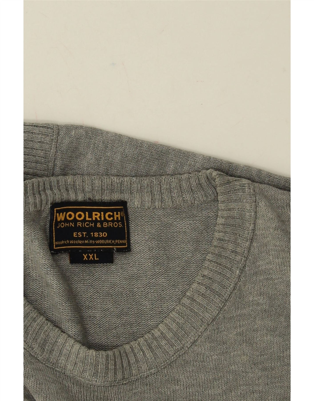 WOOLRICH Męski sweter z okrągłym dekoltem 2XL Szary