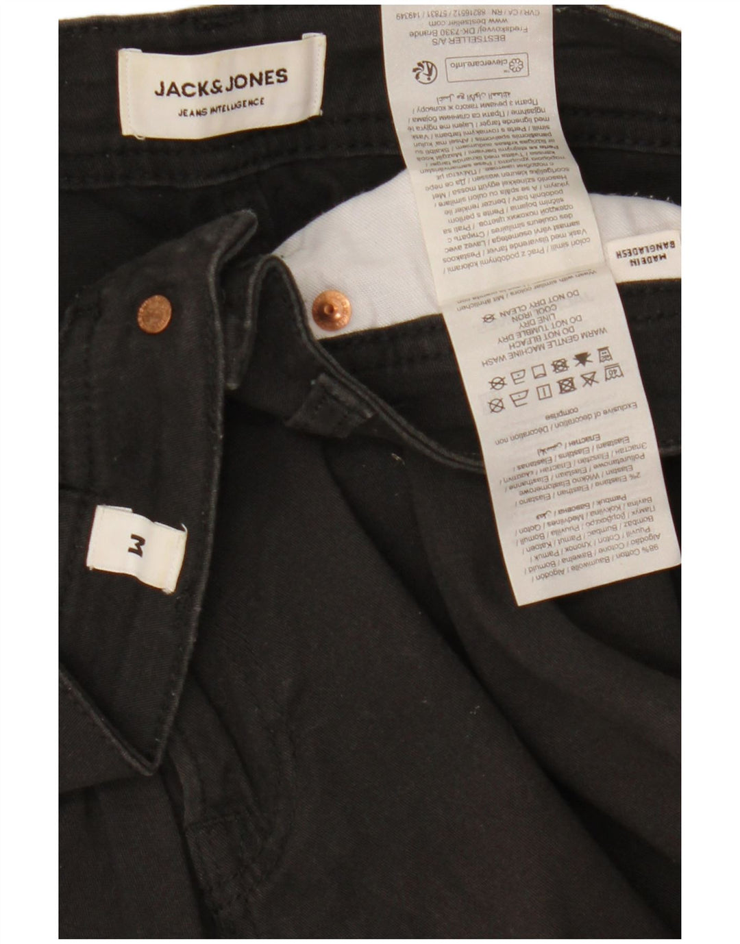 Męskie spodenki na co dzień Jack & Jones Regular, średnie W32, czarna bawełna