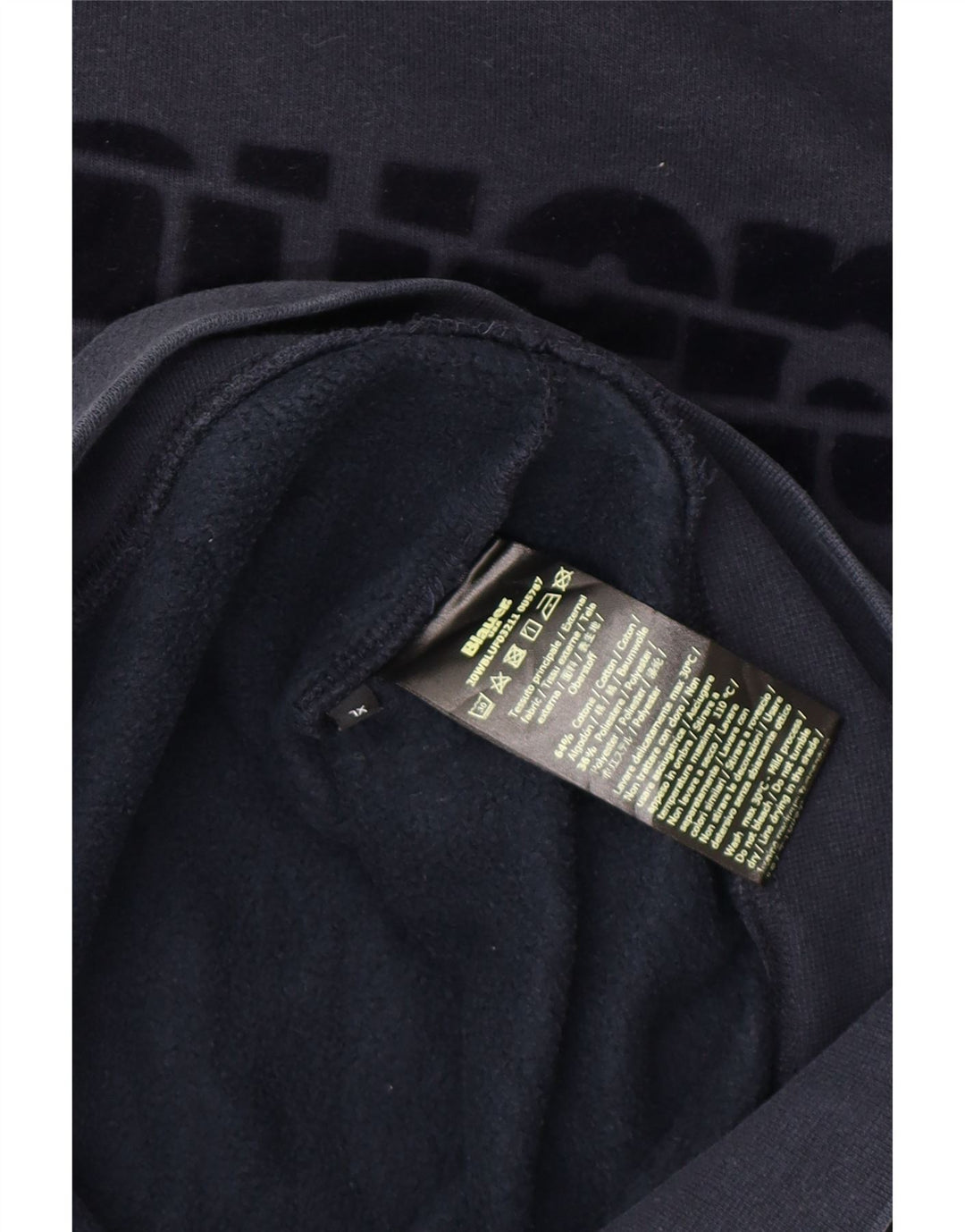 BLAUER Mens Graphic Sweatshirt Jumper XL Navy Blue Cotton Vintage Blauer and Second-Hand Blauer from Messina Hembry 