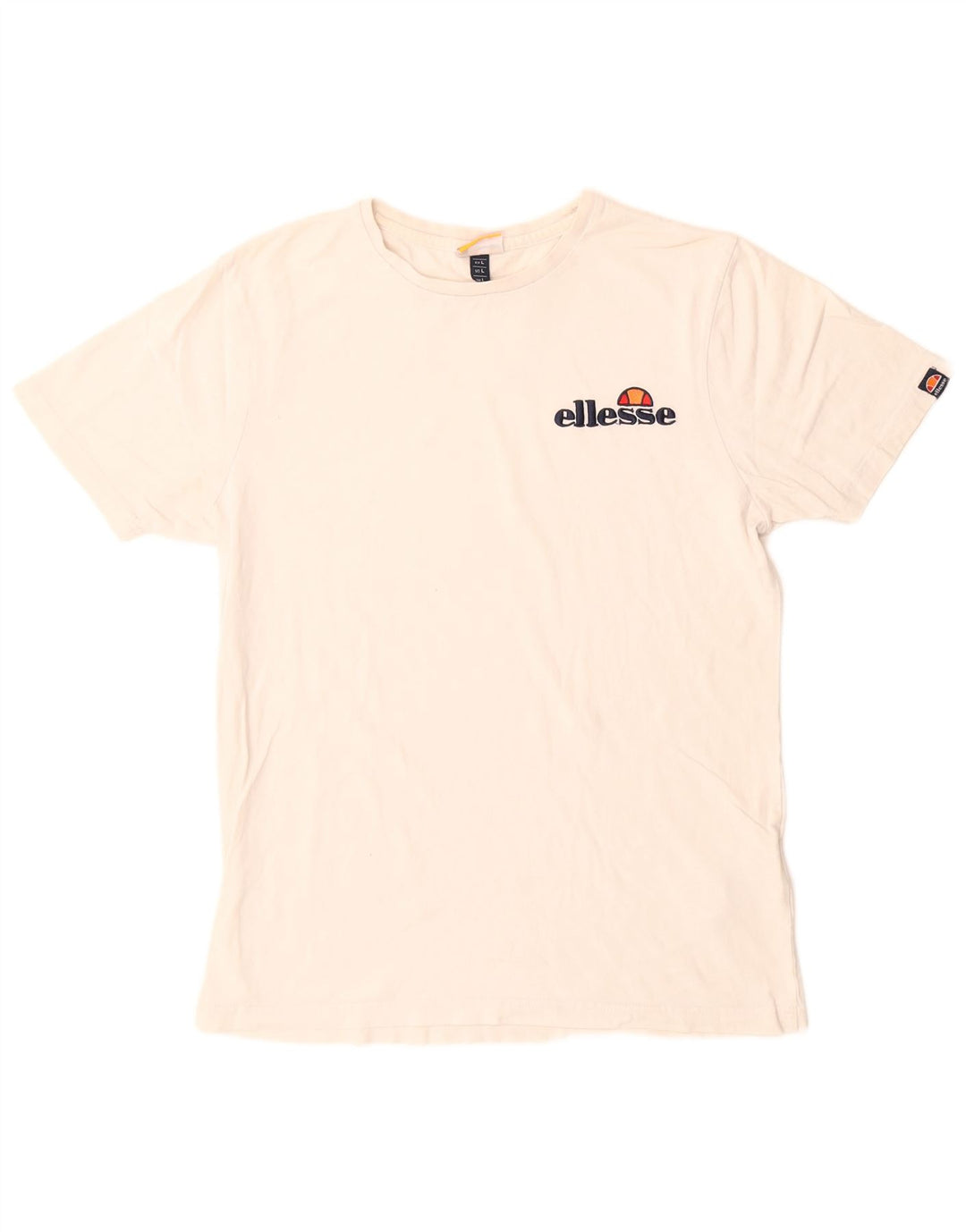 Męski T-shirt z grafiką Ellesse, duży, biały, bawełniany