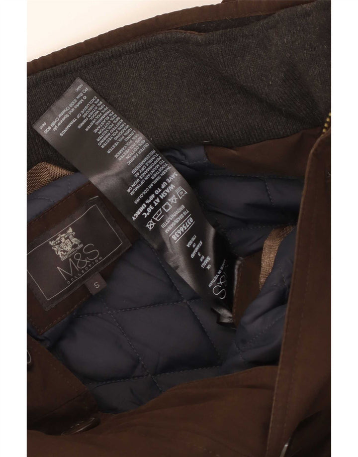 Marks & Spencer Męski ocieplany płaszcz UK 36, mały, brązowy, bawełniany
