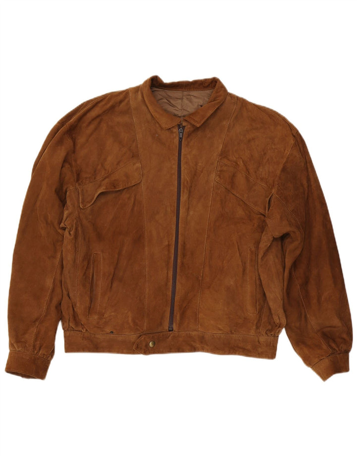 Vintage męska zamszowa kurtka IT 48 średni brąz