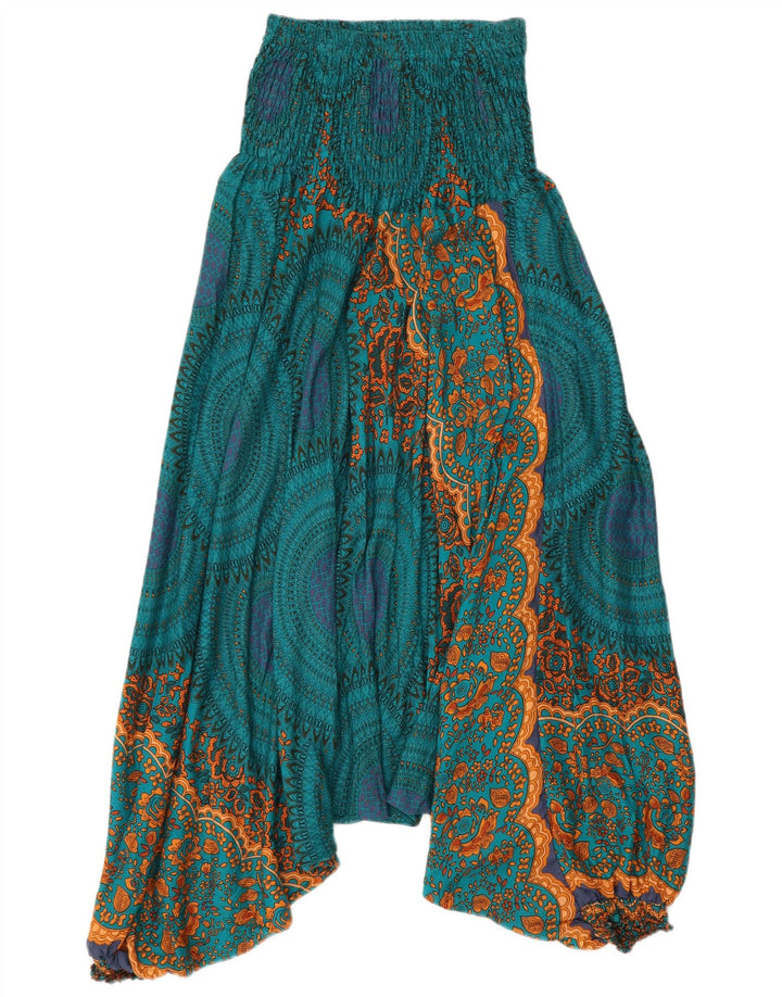 Vintage damskie spodnie haremowe W24 L24 niebieskie paisley