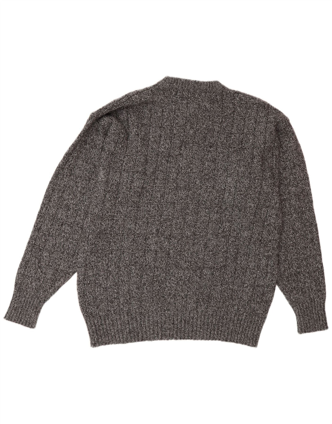 Męski sweter z okrągłym dekoltem Valentino, duży, szary, wełniany