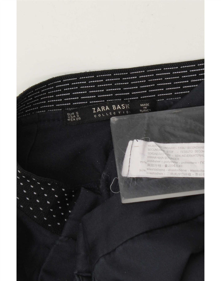 Spodnie damskie Zara Slim Chino, małe, W26 L27, granatowe, poliestrowe