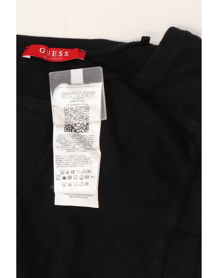 Damska bluza oversize Guess UK 8, mała, czarna, z bawełny w kwiaty